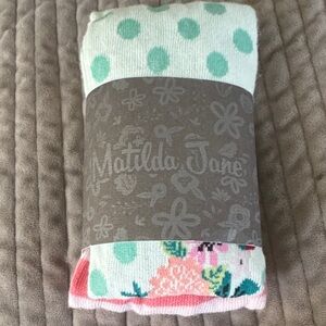 Matilda Jane Mint and Pink Floral tights. New